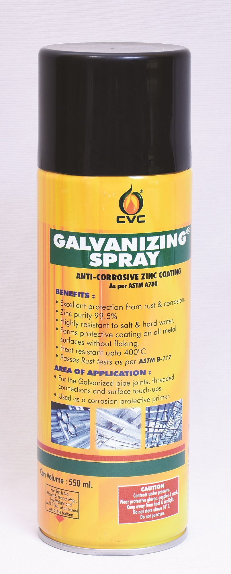 Zinc galvanizing spray clearance